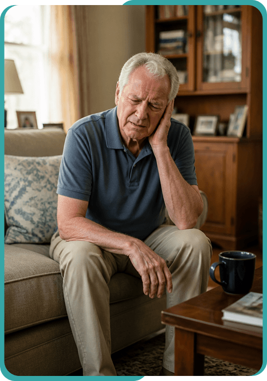 Man dealing with internal noise